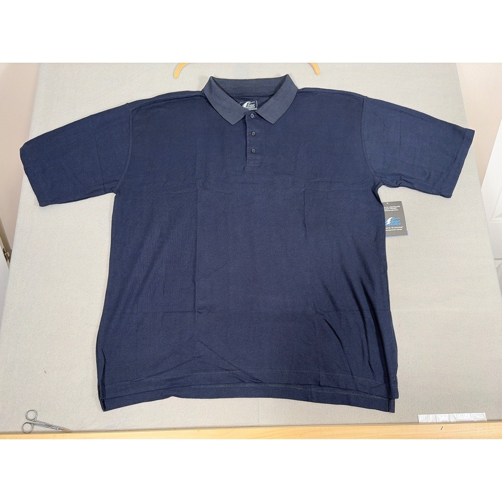 Sport Balance‎ Mens Navy Blue Moisture Wicking Polo Shirt 3XL New With Tags